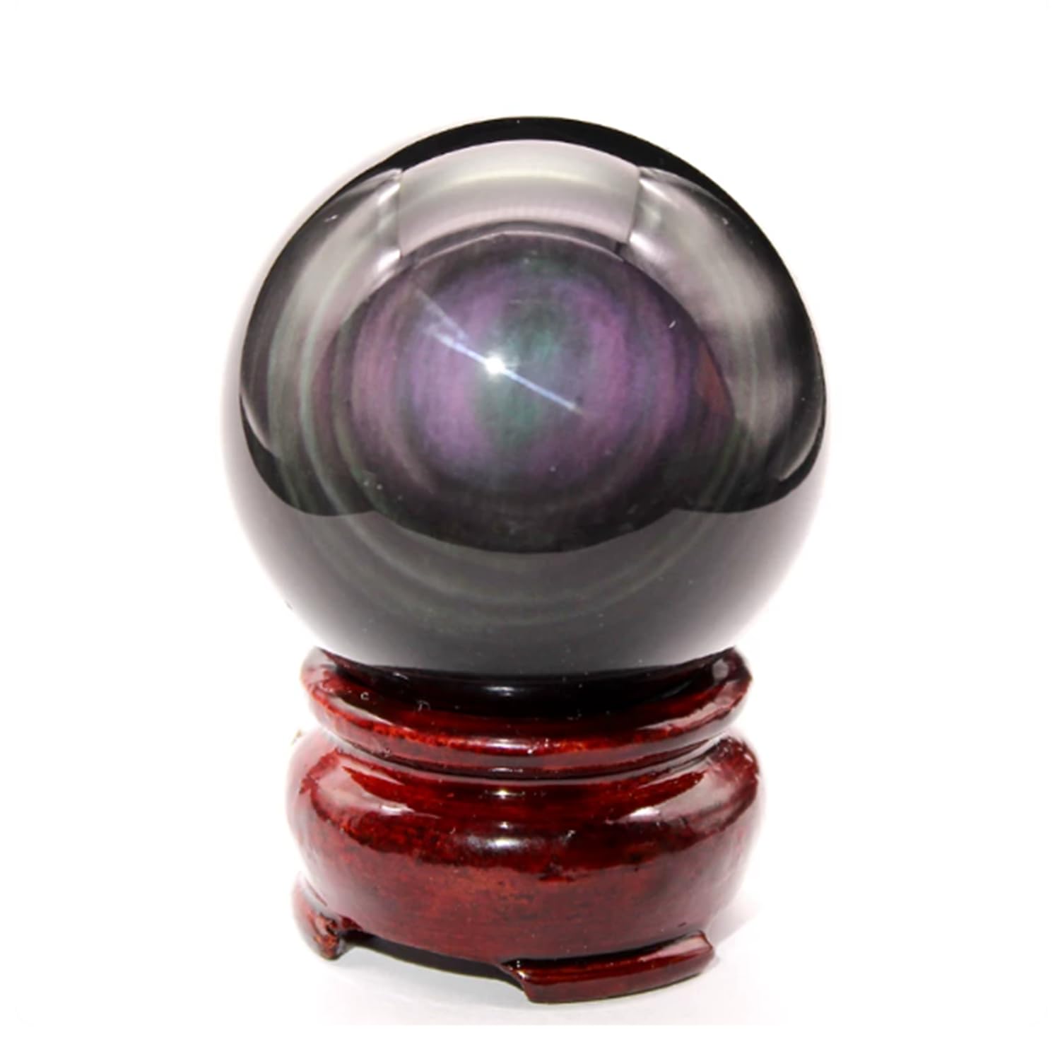 NHDVDVAV Rainbow Obsidian Crystal Crystal Ball - 50mm Natural Crystal Sphere Meditation Balls for Witchcraft and Decorative Balls, Meditation & Feng Shui Home Decor