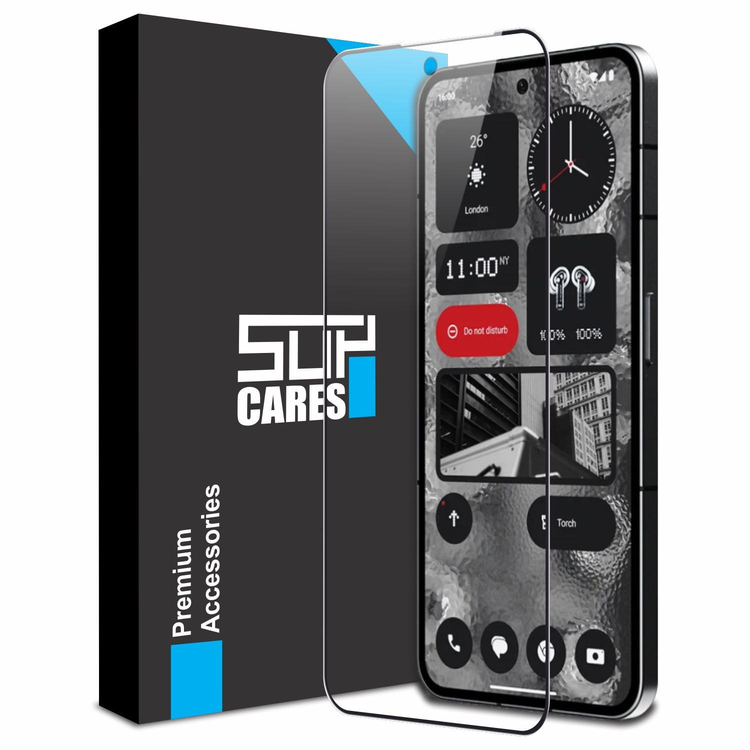 Tempered Glass for Nothing Phone 2 (6.7 Inch) With Installation Kit | Military-Grade Gorilla Screen Protector | Edge to Edge Coverage | Black