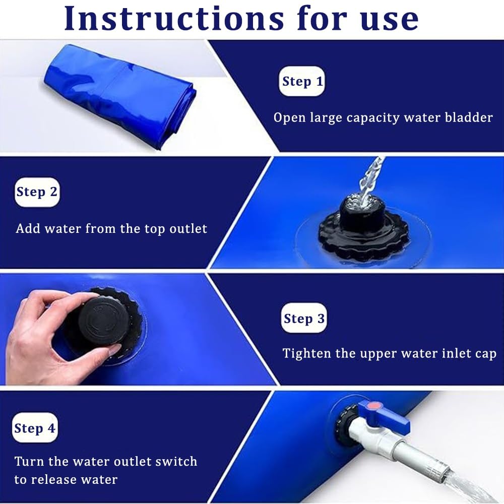 Bolsa de almacenamiento de agua plegable, bolsa de recogida de agua de lluvia de gran capacidad para preparación de emergencias, prevención de sequía y incendios