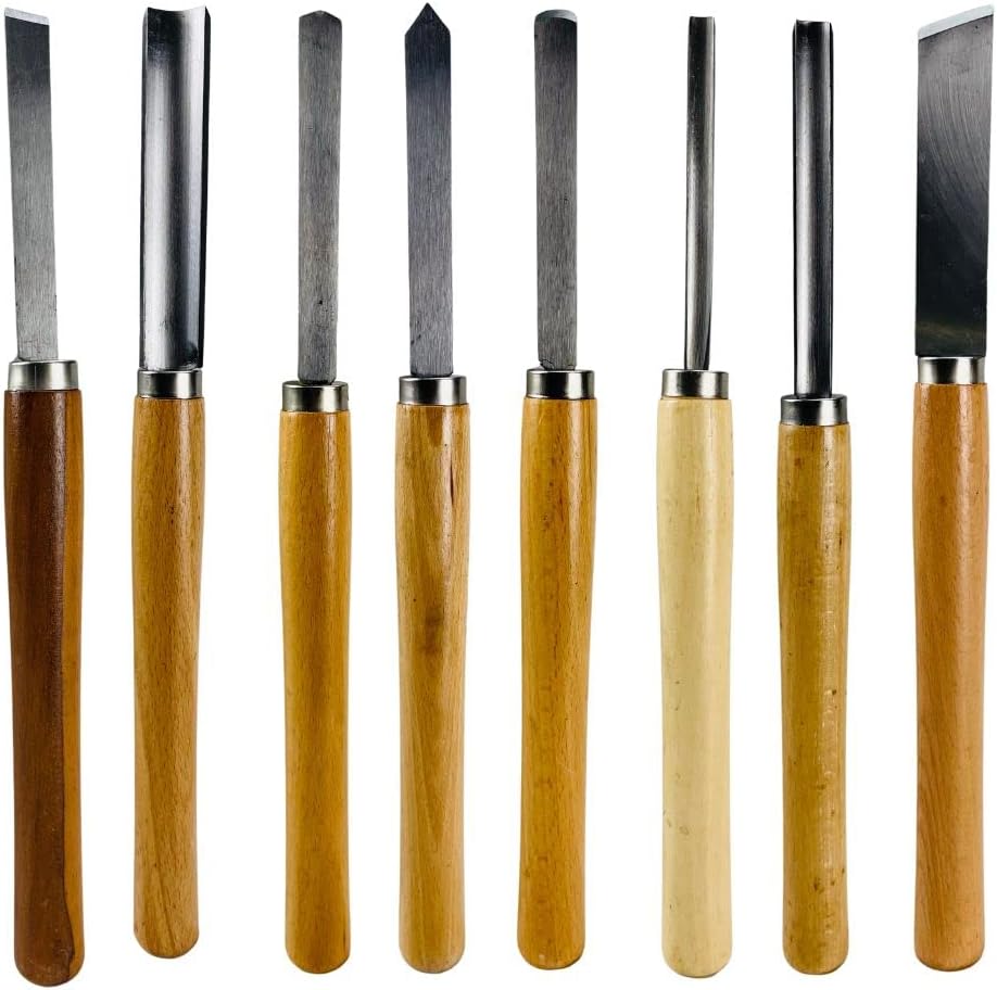 WEDGE 8 Piece Wood Chisel Set 13" Woodworking Lathe Tools