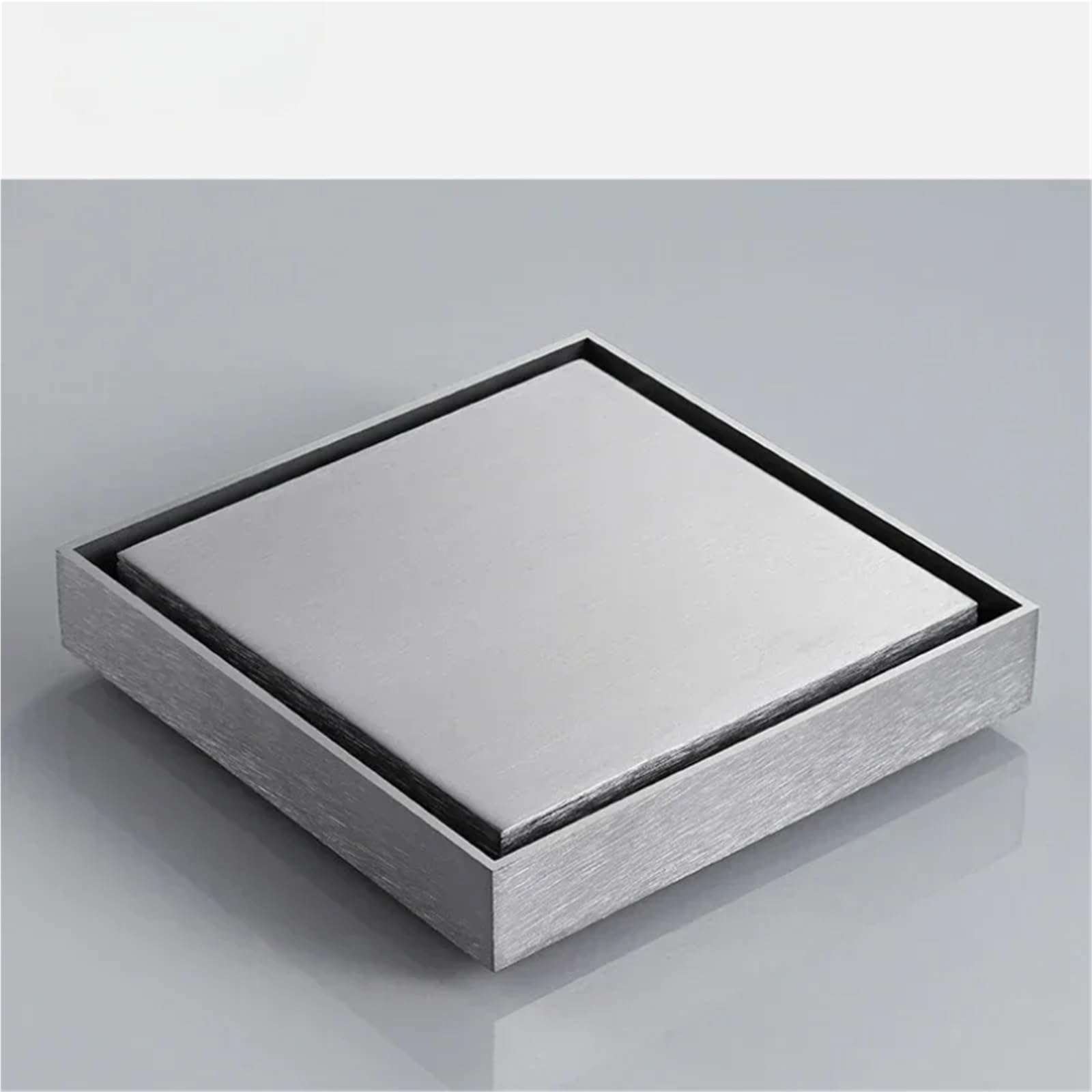 Sumidero Terraza Desagües de suelo Desodorante acero inoxidable Desagüe invisible que se puede incrustar con azulejos(15cmx15Cm gold)
