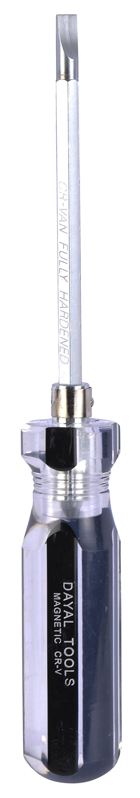 TOSHO Chrome Vanadium 2 in 1 Interchangeable Star & Flat Screw Driver, 6 x 200mmMetallic