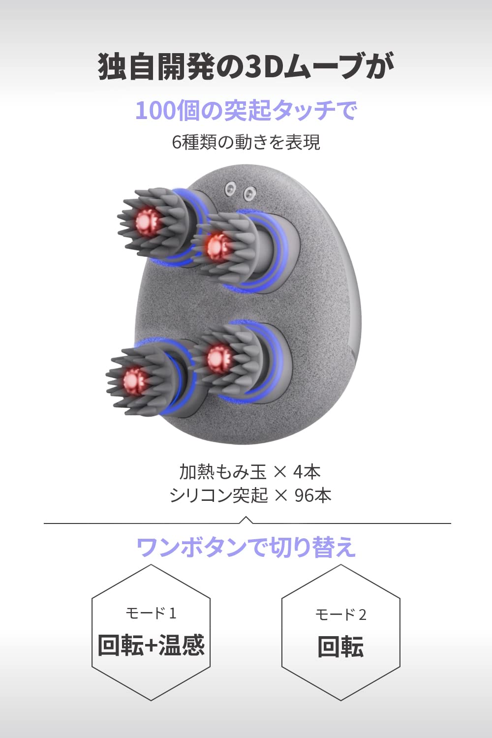 Amazon | breo 電動頭皮ブラシ ヘッドスパ 頭皮ケア 3Dムーブ 温熱