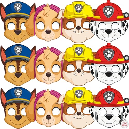 Unique Paw Patrol Party Favors and Birthday Decorations | Paw Patrol Masks 16 Pack | Officially Licensed Party Supplies