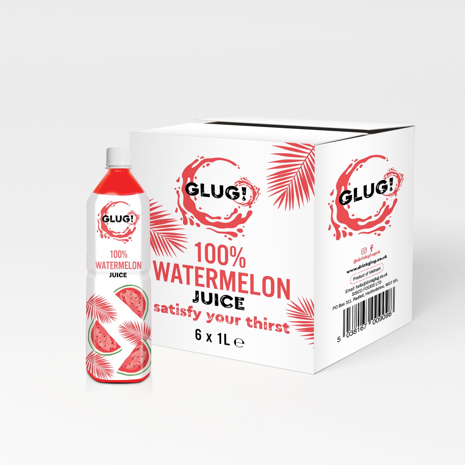100% Watermelon Fruit Juice, Healthy Juice Drink With No Added Sugar (6X1L)