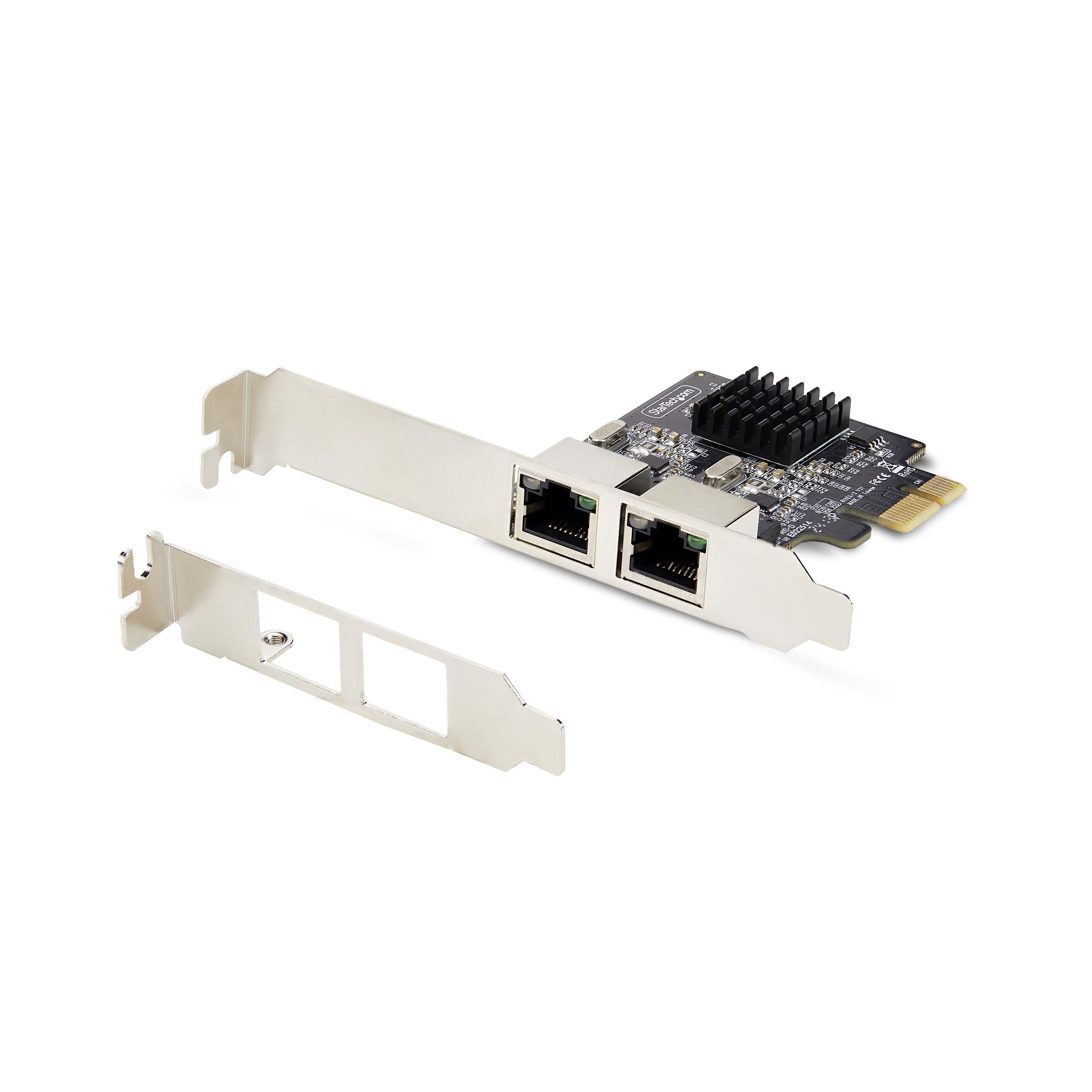 StarTech Carte Réseau PCIe à 2 Ports Gigabit, NIC (ST1000SPEXD4T) | 10/100/1000Mbps, Double Realtek RTL8111H, Trames jumbo 9K, Wake-on-LAN, VLAN, Adaptateur, Plug and Play