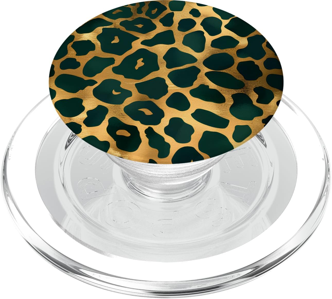 Leopard print cheetah pattern black design PopSockets MagSafe PopGrip for iPhone