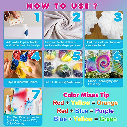 Tie Dye Kits 26 Colors with Spray Heads for Kids,Adults Party Supplies,Permanent One Step Tye die Kits for Textile Shirt Fabric Canvas Shoes T-Shirt Clothing.Non-Toxic DIY Tie-Dye Handmade Project