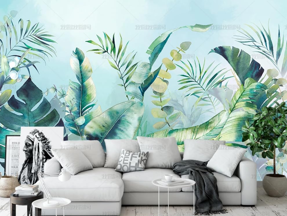 Papier peint intissé aquarelle pour rénover un mur abîmé de 350x256 cm