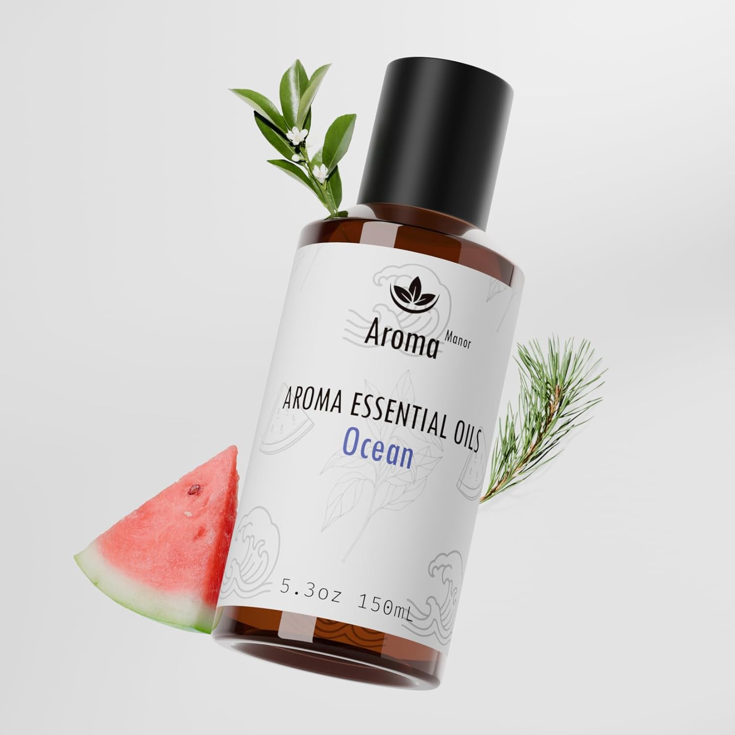 Aroma Diffuser Oil – Ocean – Aroma Fragrance Diffuser Oils, Aromatherapy Scents Neroli, Watermelon & Amber, Long-Lasting Air Fresheners, Enjoy Essential Oil Infused Atmosphere – 5.3 fl oz (150mL)