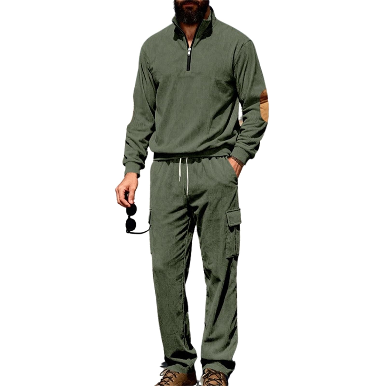 Tuta da uomo 2 pezzi set felpa pullover joggers set coordinato tuta alla moda