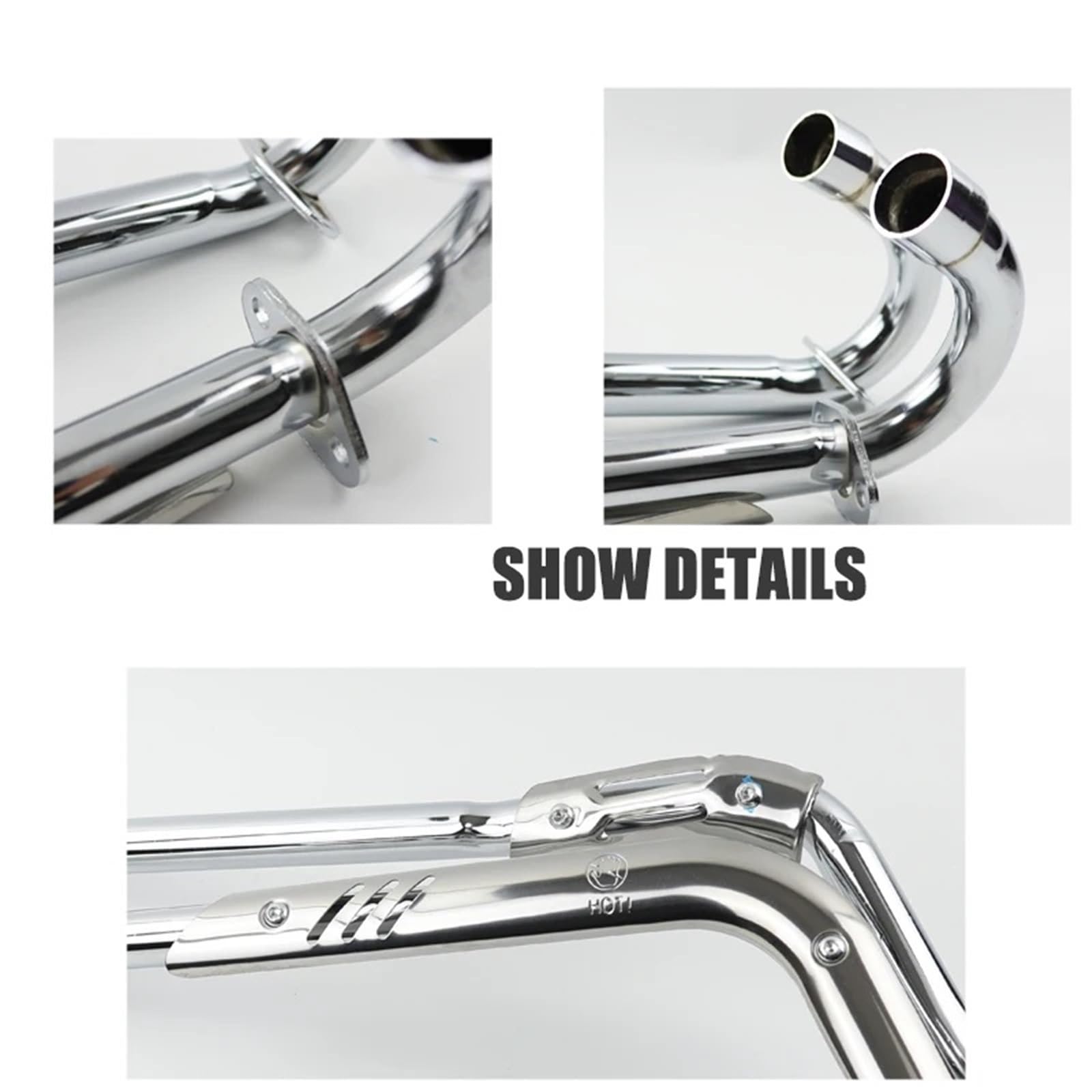 Silencieux echappement Kit d'assemblage de silencieux d'échappement pour moto, pour XR CRF50 50cc 110cc 125cc Motocross(Black)