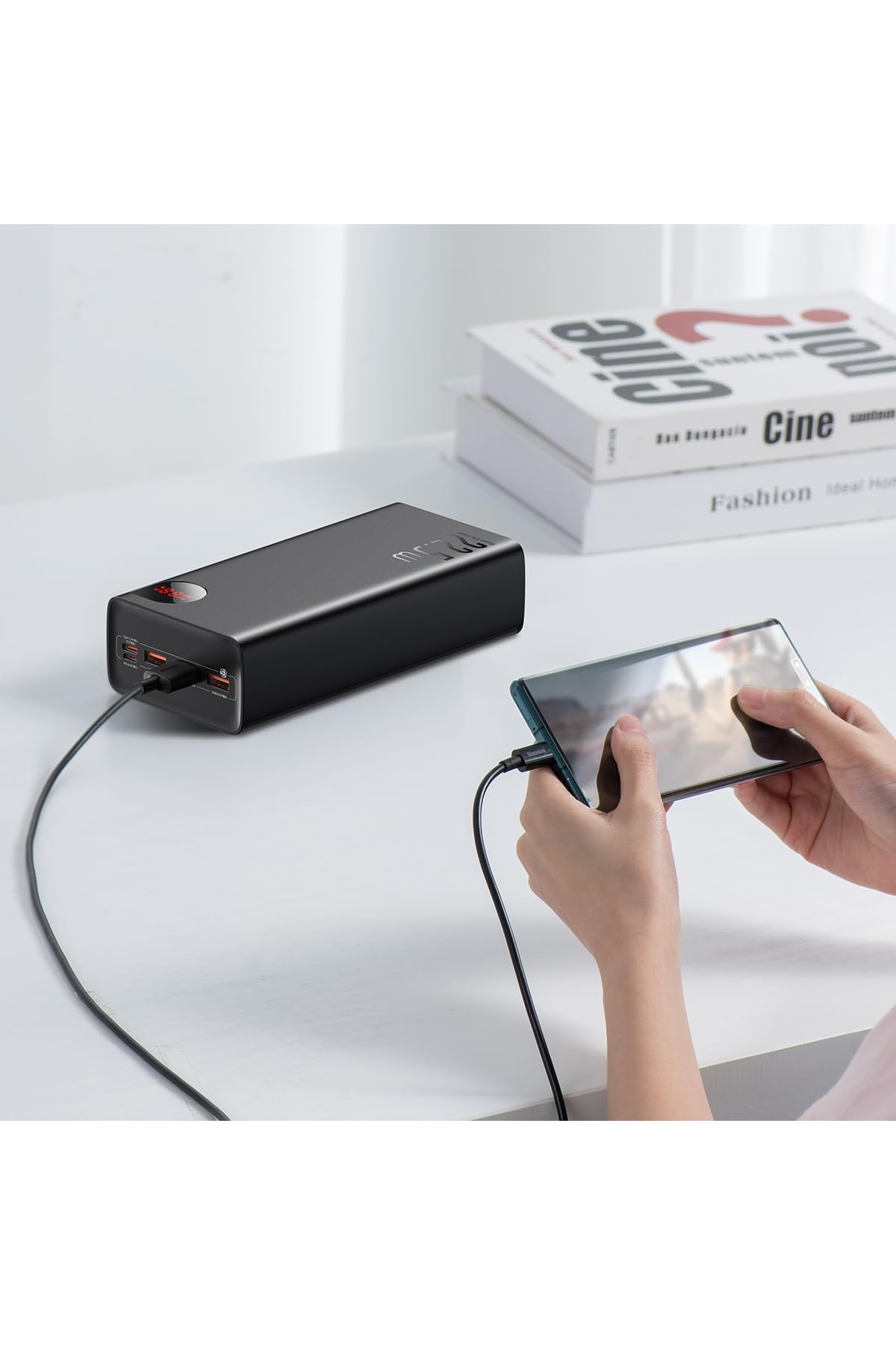 Baseus Adaman Power Bank do szybkiego ładowania, 40000 mAh, 22,5 W, czarny