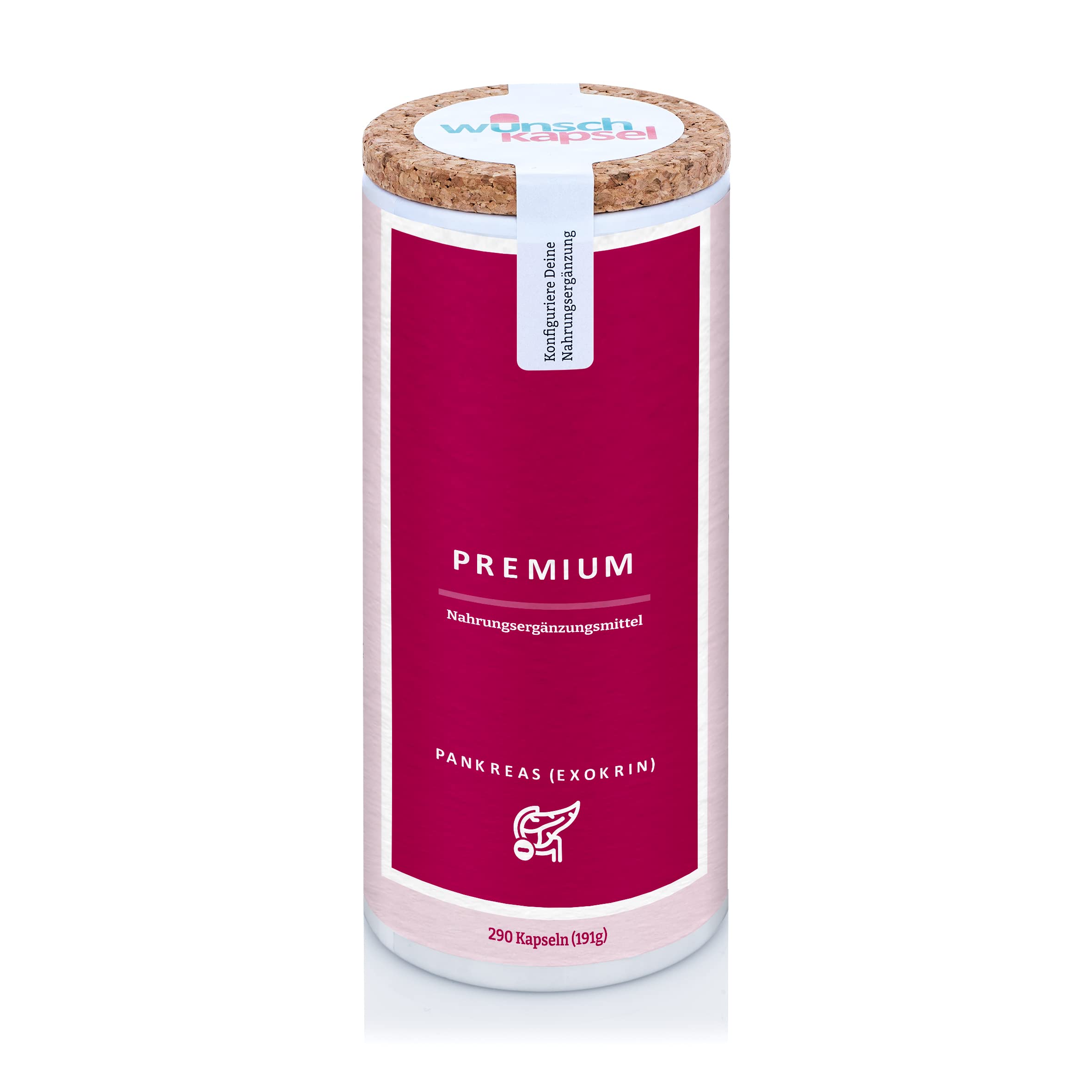 BAUCHSPEICHELDRÜSE EXOKRIN Premium | zur Unterstützung der Verdauungsenzyme des Pankreas | Bromelain, Papain, IF mit B12, Zimt und Kamille | 290 vegane Kapseln aus deutscher Manufaktur