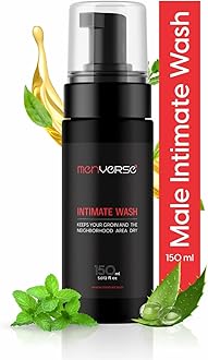 Menverse Intimate Wash for Men 150 ml | With Tea Tree Oil | pH Balanced Foaming Hygiene Wash | Anti Bacterial, Anti-Odour | Paraben Free & Sulfate Free