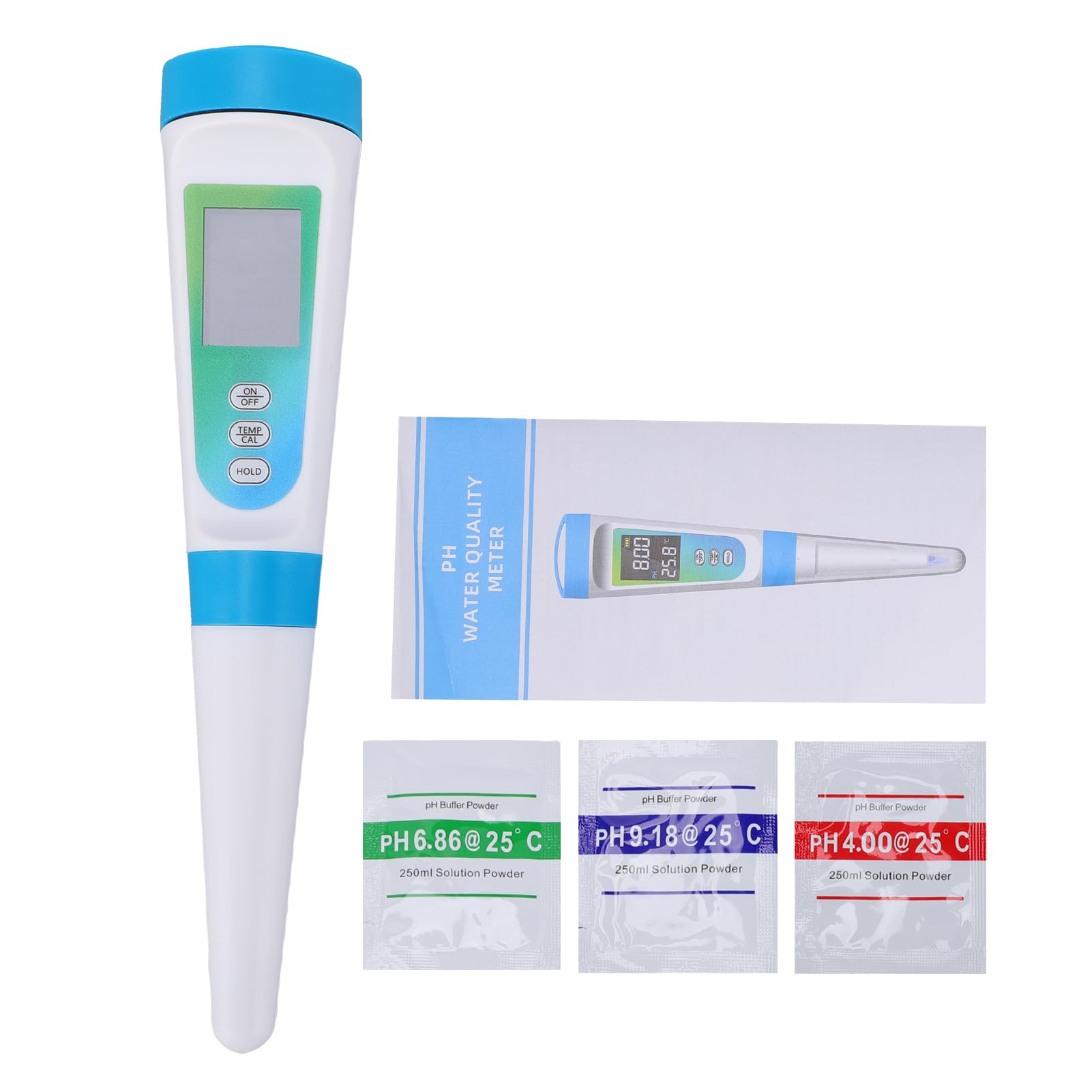 Jectse Probador de PH para Cosméticos, Medidor de PH Digital con Pantalla de Temperatura, Pantalla LCD Retroiluminada, Compensación Automática de Temperatura, Kit de PH de Alimentos