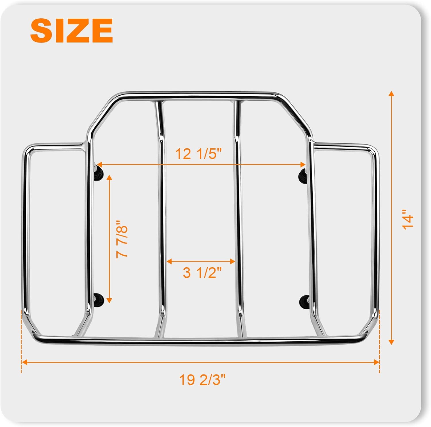 Motorcycles Air Wing Chrome Luggage Rack Carrier Trunk Top Rack Rail Mount Compatible with Harley Touring CVO Street Glide Electra Glide Road Glide Road King Ultra Limited 1984-2025