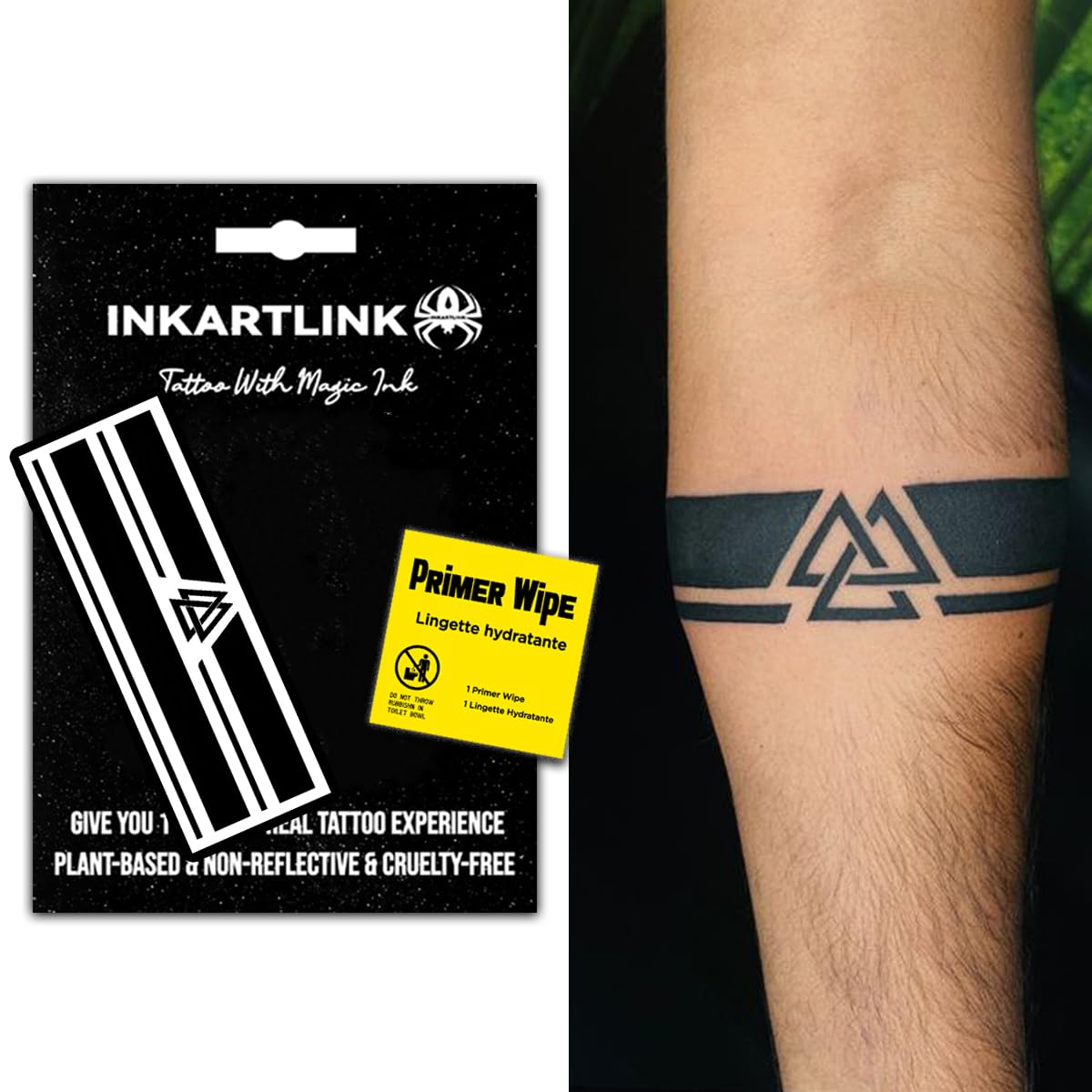 Semi-Permanent Temporary Tattoos, Realistic Arm Tattoos, Waterproof and Non-reflective, Exquisite Packaging, Unique Design (Armband 4)