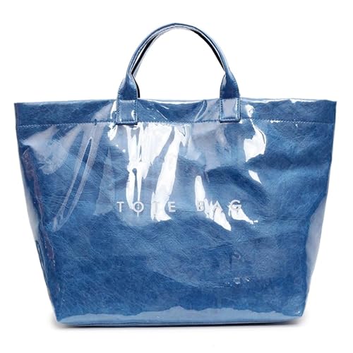 XFLSDHGD Bolso de mano para mujer, bolso de mano transparente de PVC, bolso grande Neverfull para el trabajo y las compras, Blue, Talla única XFLSDHGD Bolso de mano para mujer, bolso de mano transparente de PVC, bolso grande Neverfull para el trabajo y las compras, Blue, Talla única