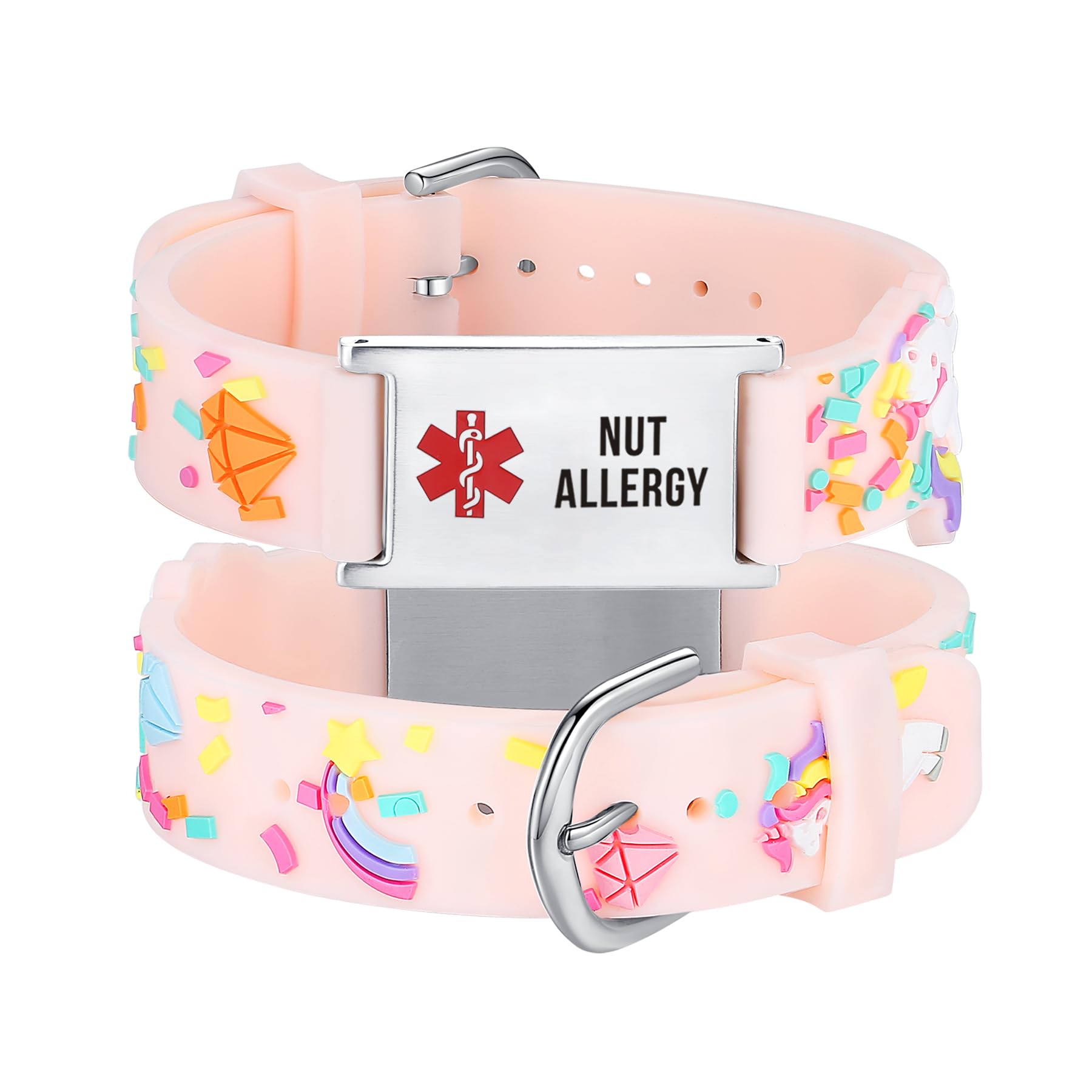 LinnaLove cartoon medical alert id bracelets Parents gift to Son, daughter, brother, sister