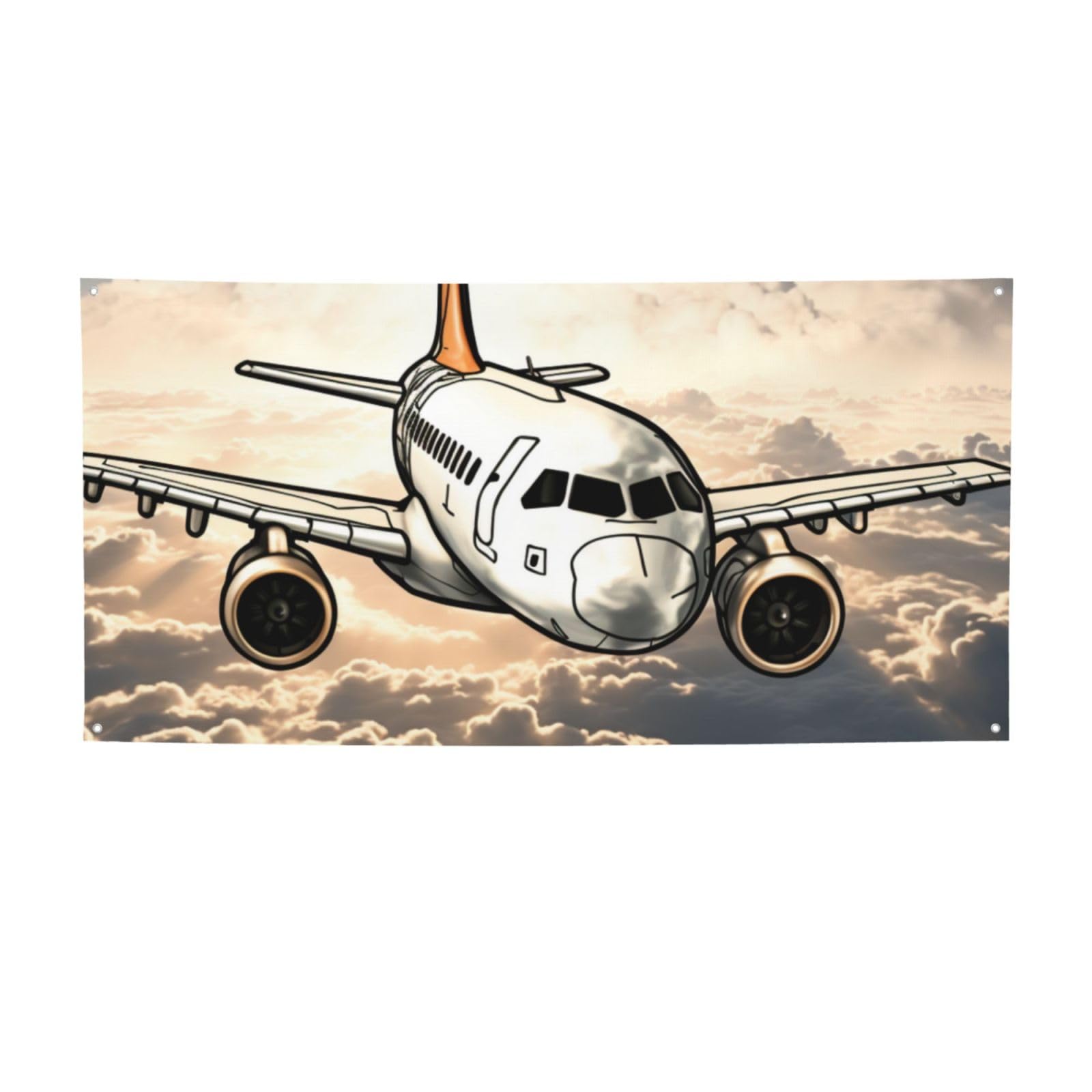 Airplane Flying Banner Party Decor Flag 47x24 inches Photography Backdrop Background Banner Decorations Birthday Party Photo Booth Flag Wall Decor Banners Sign Photo Props