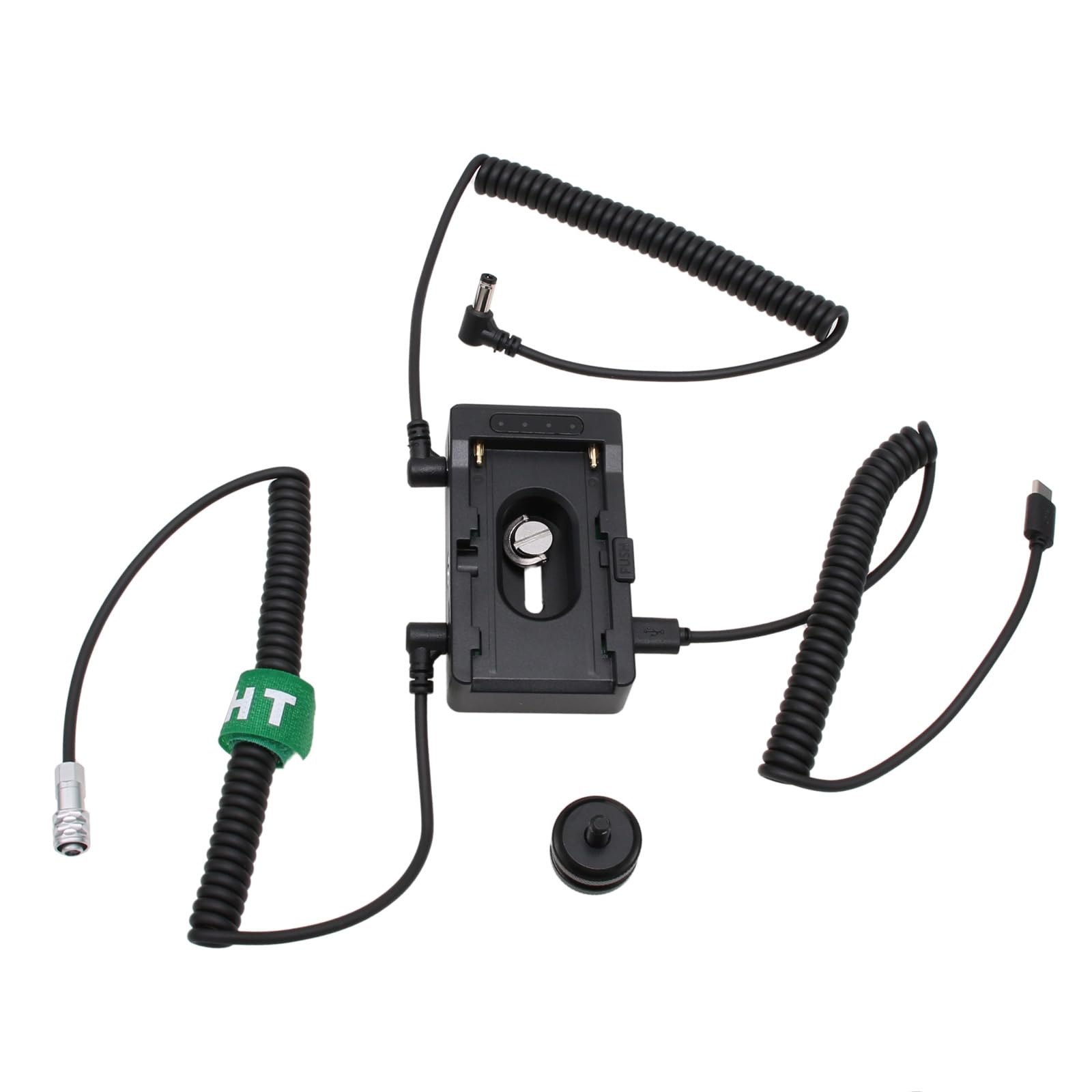 HangTon NP-F970 550 Placa Adaptador de batería a BMPCC 4K 6K Pro BMCC 6K 12V DC Cable de alimentación para Sony Blackmagic Pocket Cinema Camera, Cargador PD USB-C