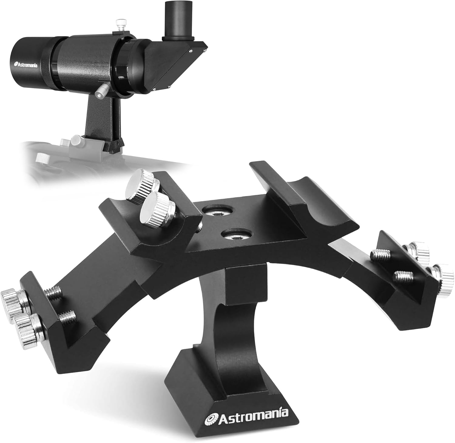 Astromania 9x50 Angled Finder Scope with Upright and Non-Reversed Image - Bundle with - Tri-Finder Finderscope Mount