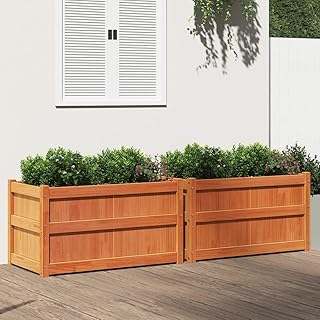 prissent Jardinera de jardín Outdoor Furniture - Jardinera rectangular para exteriores, jardinera rectangular de madera, color marrón, cera 90 x 50 x 50 cm, madera de pino maciza