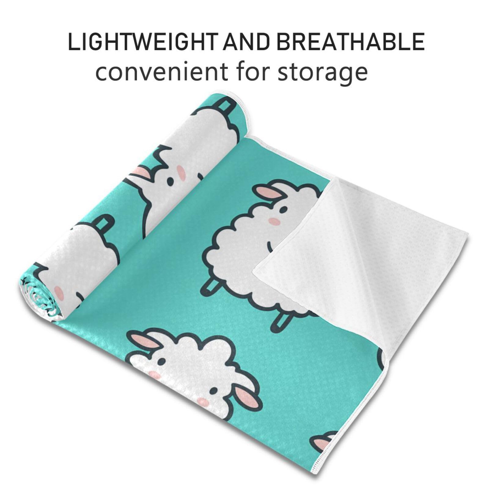 Wassud Cute Pig Faces Yoga Towel Mat with Organizer Bag Sweat Absorbent Yoga Mat Towel Non Slip for Hot Yoga Pilate Fitness 27