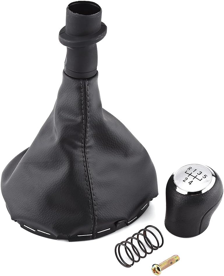 EVGATSAUTO Gear Shift Knob Gaiter Boot, 5 Speed Car Gear Shift Knob Gearstick Gaiter Boot Kit Replacement for T5 / 2003 204 2005 2006 2007 2008 2009 2010 2011