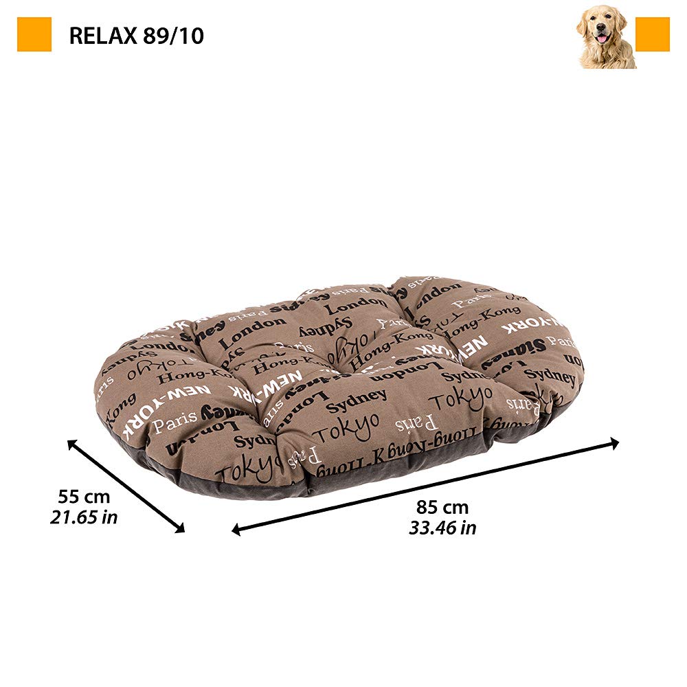 Ferplast Cuscino per Cani e Gatti RELAX C 89/10 Cotone Imbottito Soffice Morbido Lavabile Pratico , 85 x 55 x cm