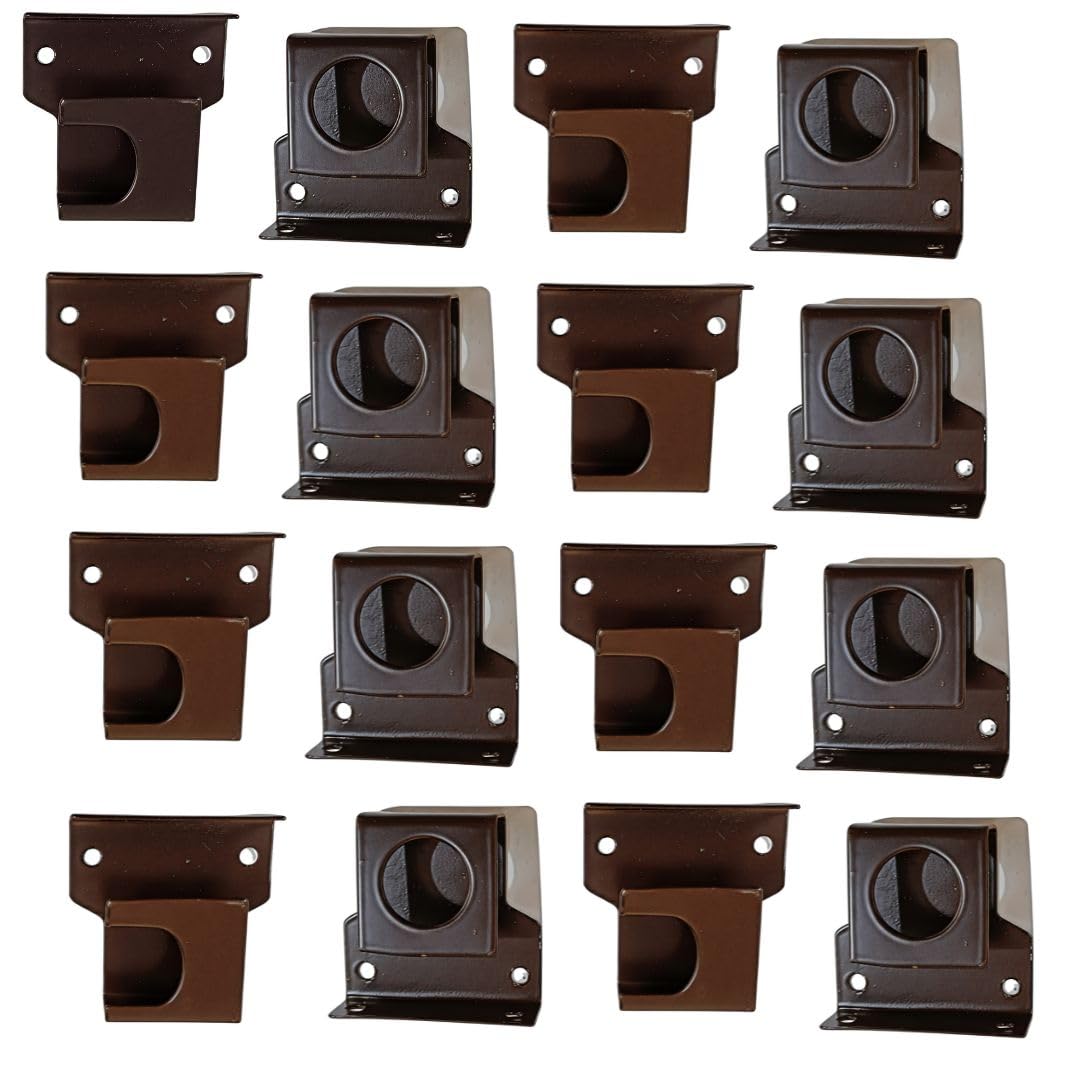Iron 25 mm Curtain Rod Universal Wall to Wall Bracket for Door and Windows with Complete Fittings Pack of 8 Pair [ 16Pcs ]-image-3