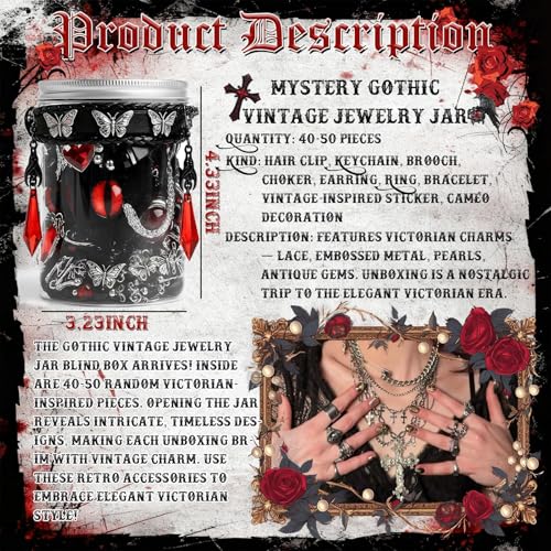 Image of SMUOBT Mystery Jewelry Jar Bundle - Surprise Vintage Jewelry Box for Women,Gift Jewelry Set (Necklace, Earrings, Rings,Kracelet,Keychain) - Unique Birthday Gift for Women