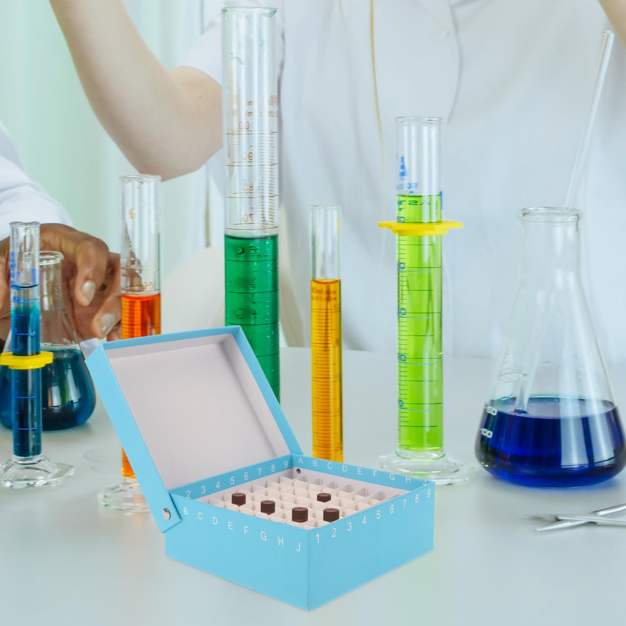 Amosfun 5 Pezzi Scatola Per Tubi Criogenici Piccolo Laboratorio Supporto Per Tubi Congelare Riutilizzabile Supporto Criogenico Per Provette Da Centrifuga Congelatore Plastica