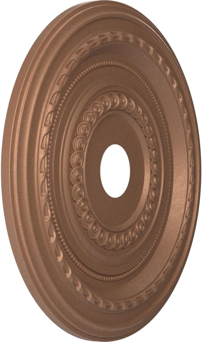 Ekena Millwork 22"OD x 3 1/2"ID x 1"P Cole Thermoformed PVC Ceiling Medallion (Fits Canopies up to 6"), Aged Copper