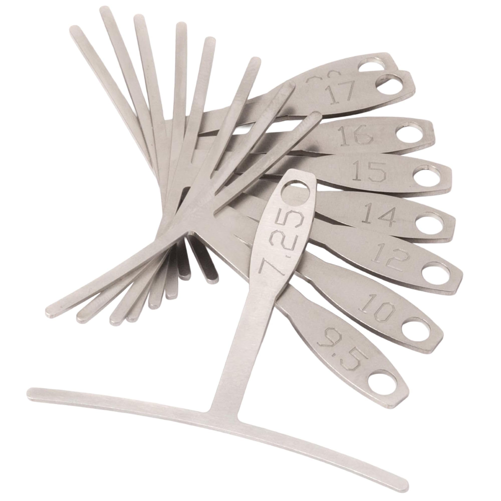 Understring Radius Gauges, Set of 9, Standard Width for Guitar Setup, for 6-String Guitars and Most 4-String Basses