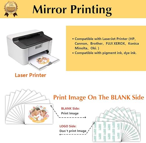 Miniatura 7 de TransOurDream Papel adhesivo de tobogán acuático para impresora láser transparente (5 hojas, tamaño A4), papel de transferencia de tobogán acuático