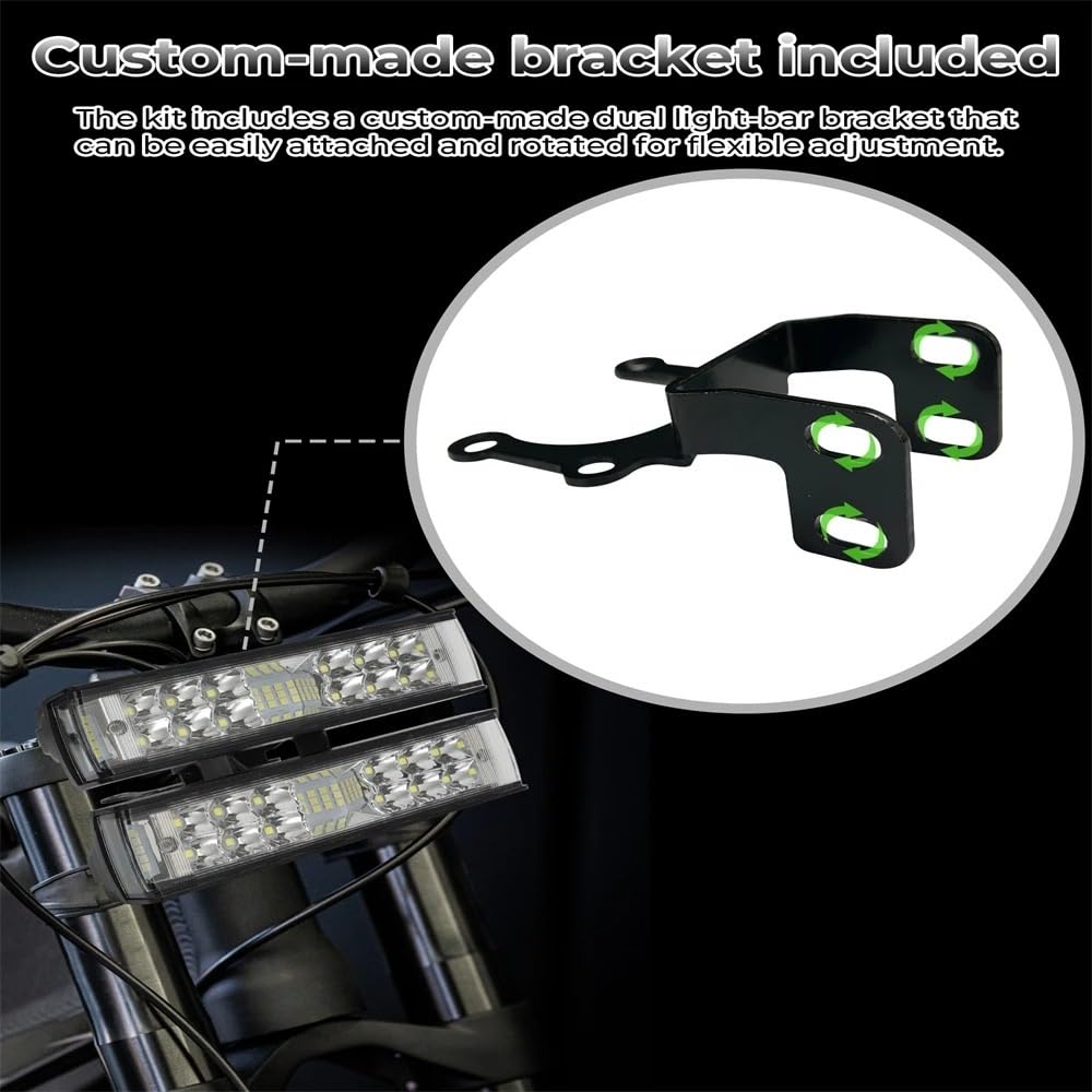 Fanale Anteriore Fari Moto 6500K Plug & Play Sport Head Light 5500Lm Faro Doppio Kit Interruttore Barra Luminosa Per Talaria Per Sting R MX4 Dirt Bike Elettrica