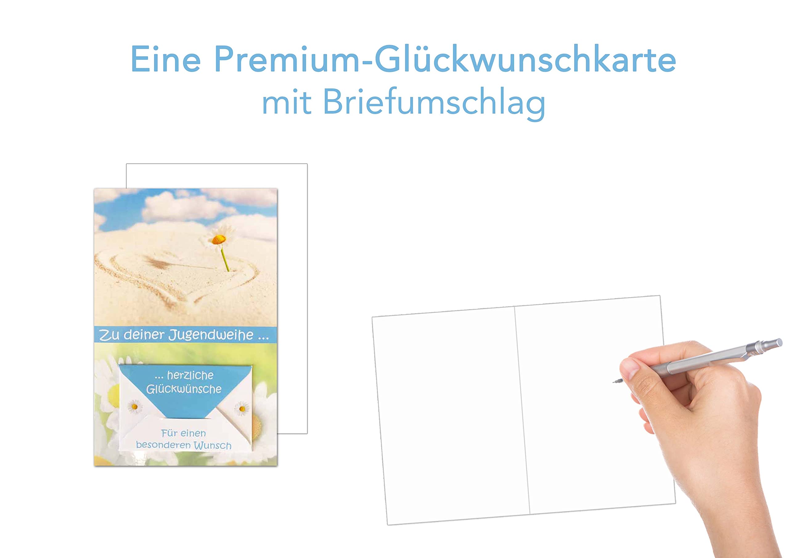 Edition Seidel Premium Jugendweihe-Karte Mit Umschlag – Elegante Glückwunschkarte Mit Wolken-Motiv