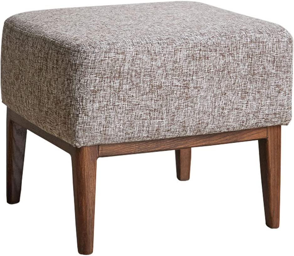 Repose-Pieds Ottoman Bois Massif et Tabouret Bas de Salon