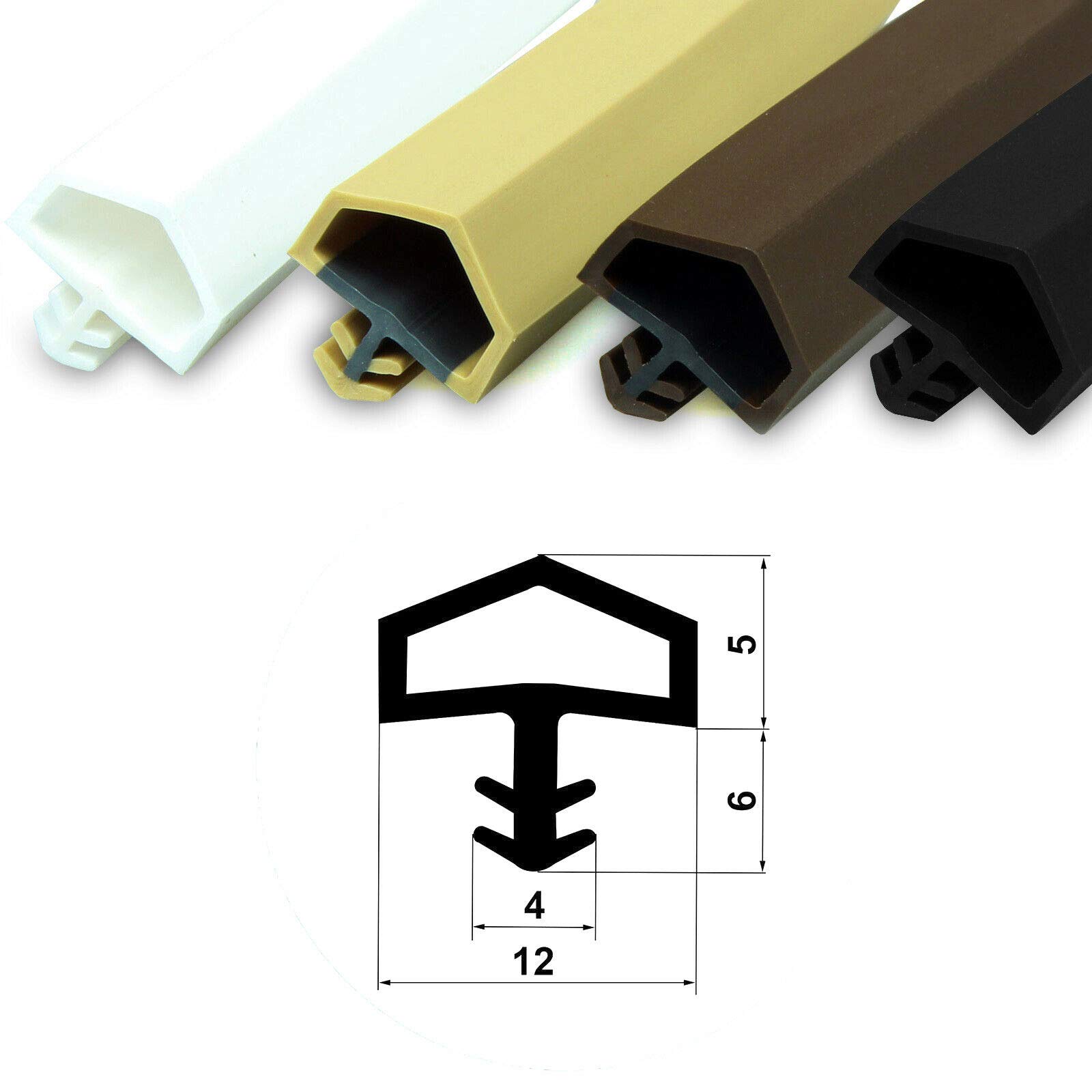 Gummidichtung Dichtungen aus Gummi Tür Fenster Profildichtung Universal Dichtband Holzzargendichtung Flügelfalzdichtung Dichtungsprofil (50 Meter, Weiß)