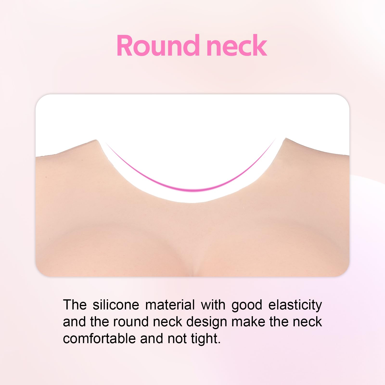 Minaky Faux Seins Silicone Col Rond et Creux Plaques mammaires réalistes pour Cosplay Transgender
