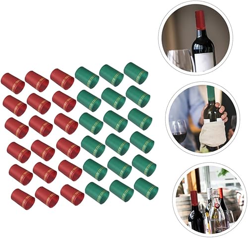 Miniatura 2 de HOMSFOU 200 piezas de vino tinto tapa de vino retráctil tapa de sellado retráctil tapa de botella de vino revendedor de vino cápsulas retráctiles