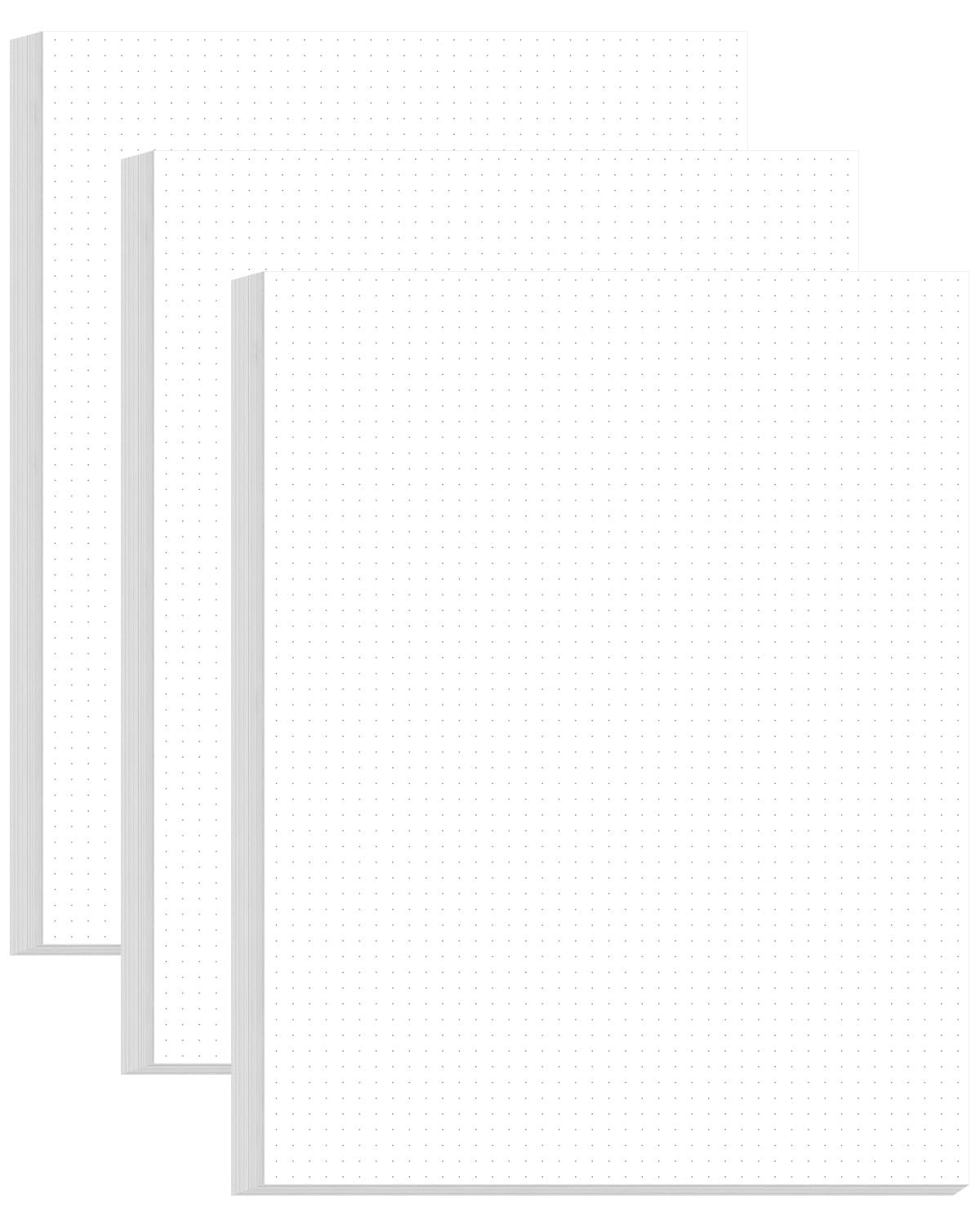 (3-pak) Niedziurkowany papier w kropki, rozmiar liter 300 arkuszy/600 stron papier w kropki, 100 g/m², 20 x 28 cm