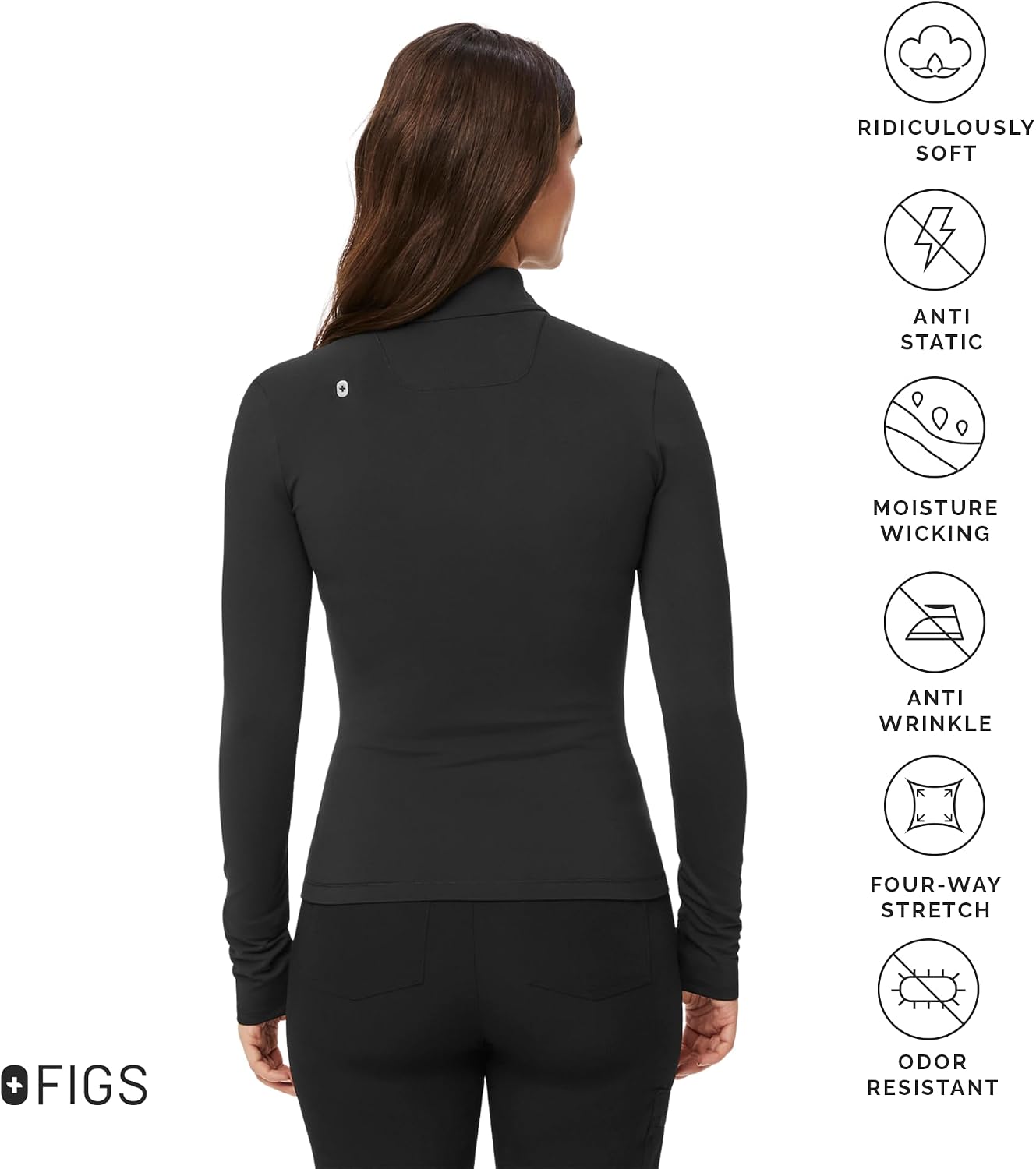 FIGS ContourKnit Scrub Jacket for Women — 8 Pockets, High Stretch, Slim Fit
