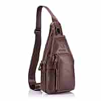 Amazon.com | Men Genuine Leather Chest Bag, Crossbody