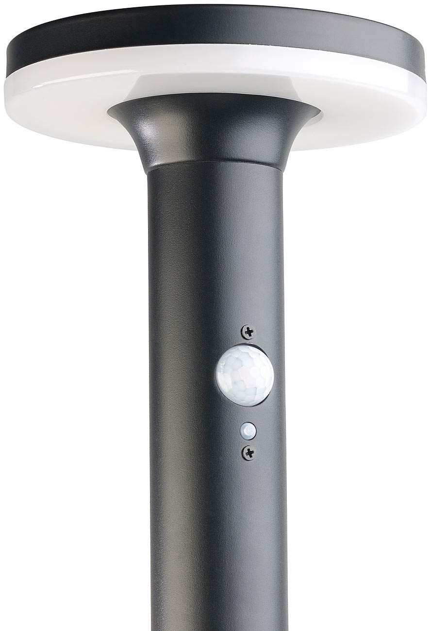 Lunartec Wegleuchte: LED-Solar-Wegeleuchte SWL-600, PIR-Sensor, Nachtlicht, 600 Lumen (Sockelleuchte, Garten-Solarleuchten LED, Laterne)