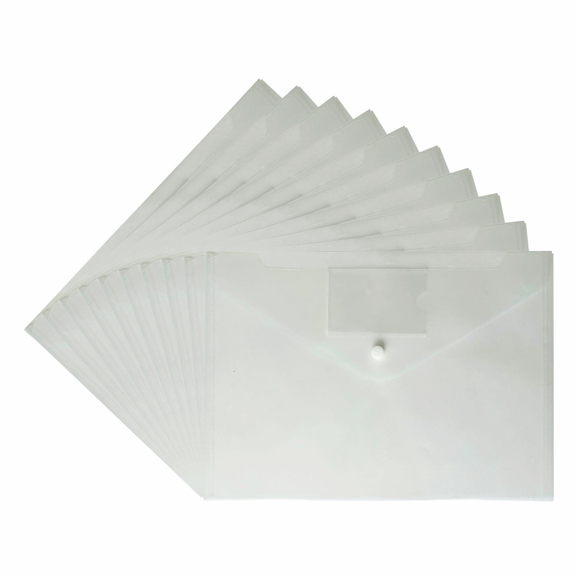 Document Wallet A4 PP Button Closure Blu Pk30 | Mega Office Supplies