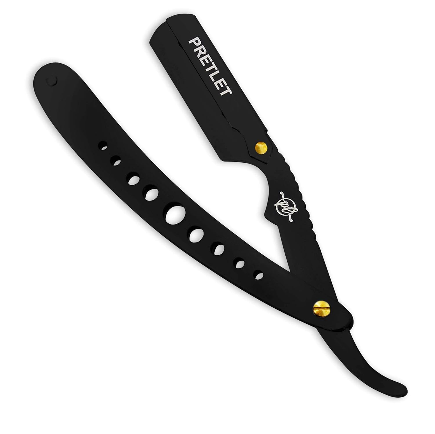 Professional Straight Razor - Straight Edge Single Blade Razor with Single Edge Blades – Stainless Steel Barber Razor for Men Disposable Straight Shaving Razor (Black Razor with Blades)