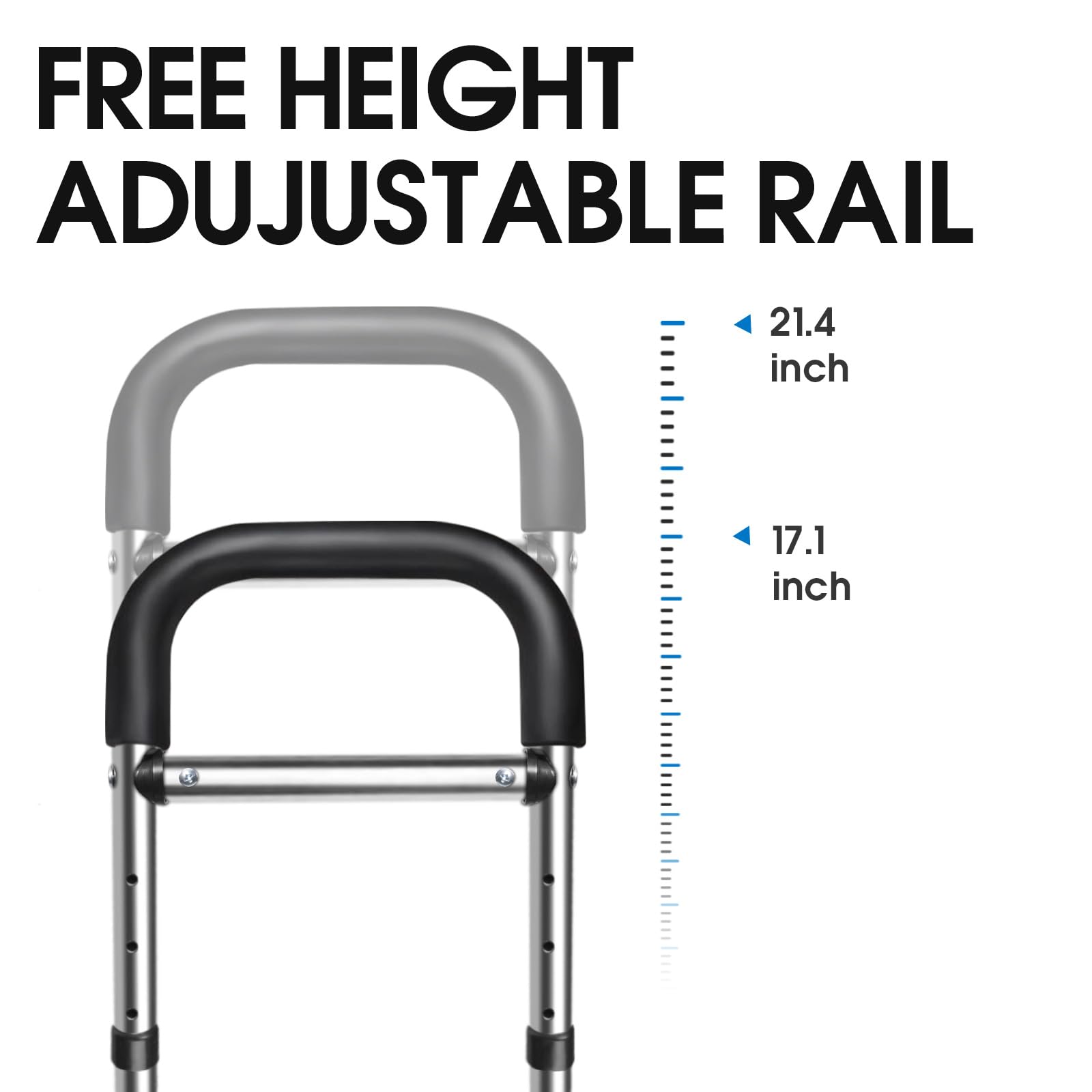 Eplinnest Bed Rails for Elderly Adults Safety, Adjustable Stainless Steel Bedside Rails with Storage Bag and Fixing Straps,Simple Install Portable Bed Guards for Seniors Fits King,Queen,Full,Twin